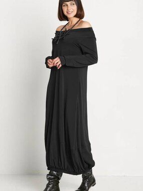 NEW PLANET BY LAUREN G Womens Matte Jersey Long Sleeve Lantern Dress